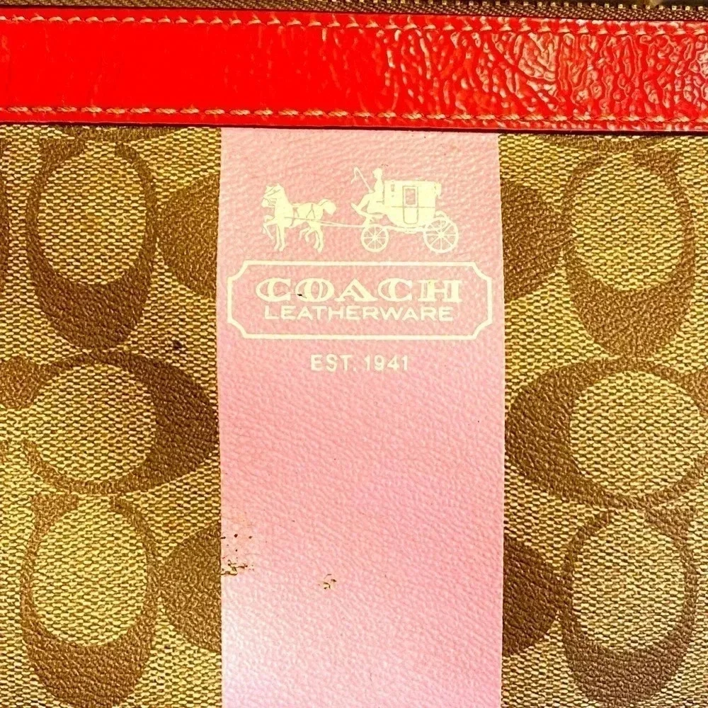 Coach Jacquard Heritage Stripe Leather Demi Bag